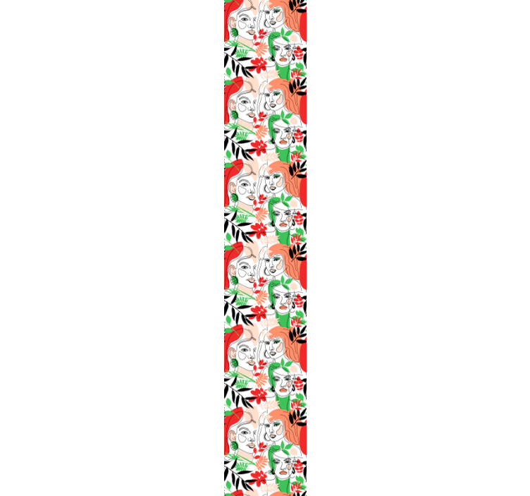 Tapete Abstrakt gesichter und blumen - TenStickers