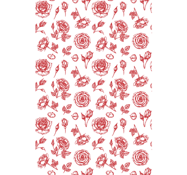 Blumentapete mit skizziertem blumenmuster - TenStickers