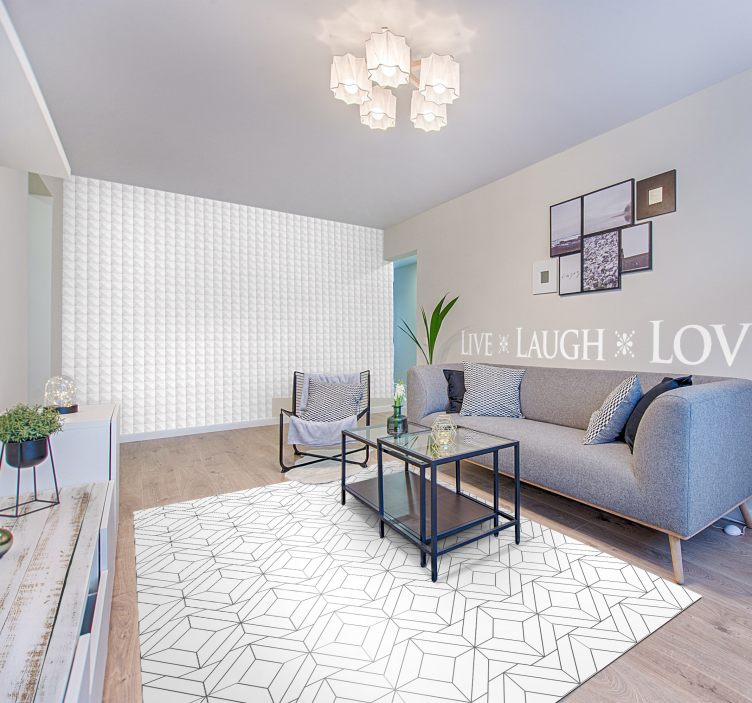 3D Tapete weiße Quadrate im eleganten Stil - TenStickers