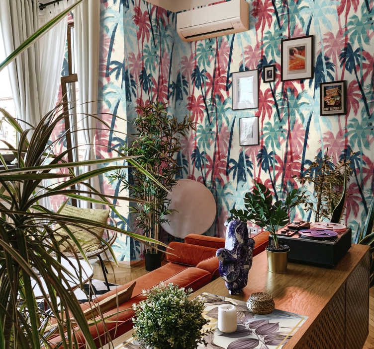 Dschungel tapete lebendige palmenkronen - TenStickers