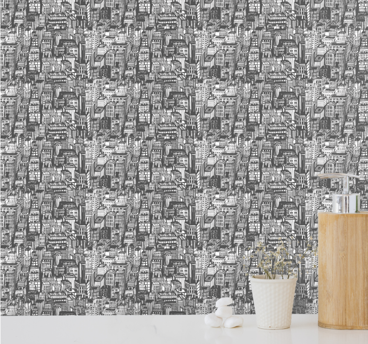 Tapete Stadt und Land stadtskizze - TenStickers