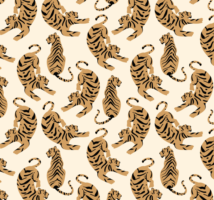 Tier Tapete Tigerzeichnungen für kinder - TenStickers
