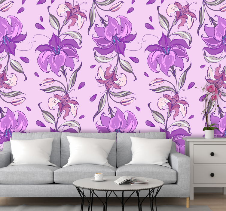 Blumentapete elegantes blumendesign - TenStickers