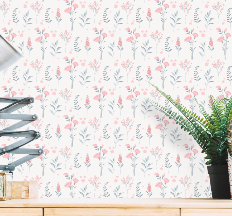 Blumentapete blumengartenstil - TenStickers