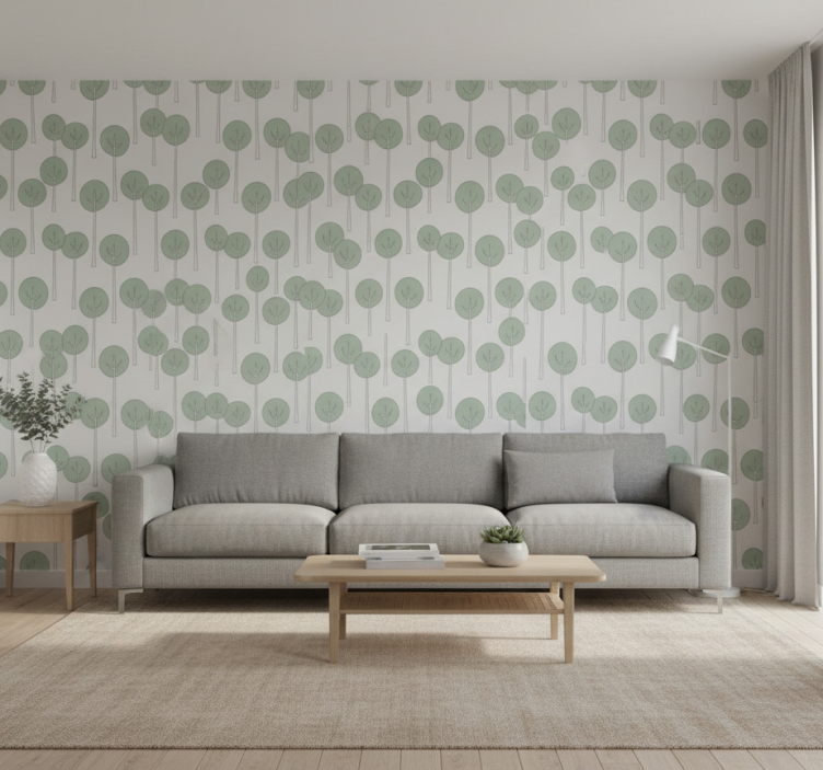 Blumentapete im minimalistischen baumdesign b0881mpqfk - TenStickers