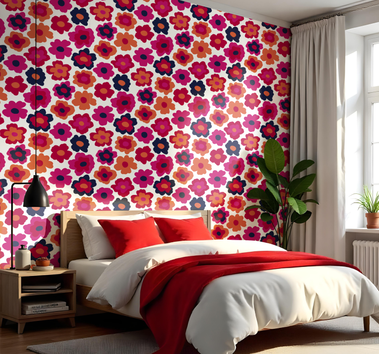 Blumentapete Natur roter Mohn - TenStickers