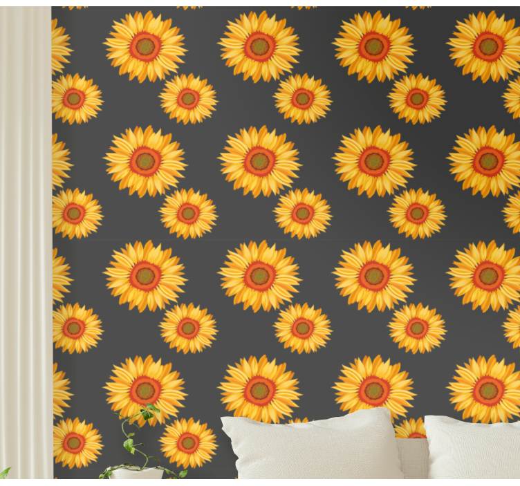 Blumentapete sonnenblumen-eleganz - TenStickers