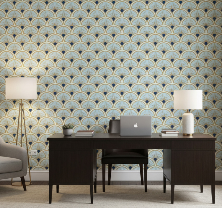 Büro tapete geometrisches fächerdesign - TenStickers