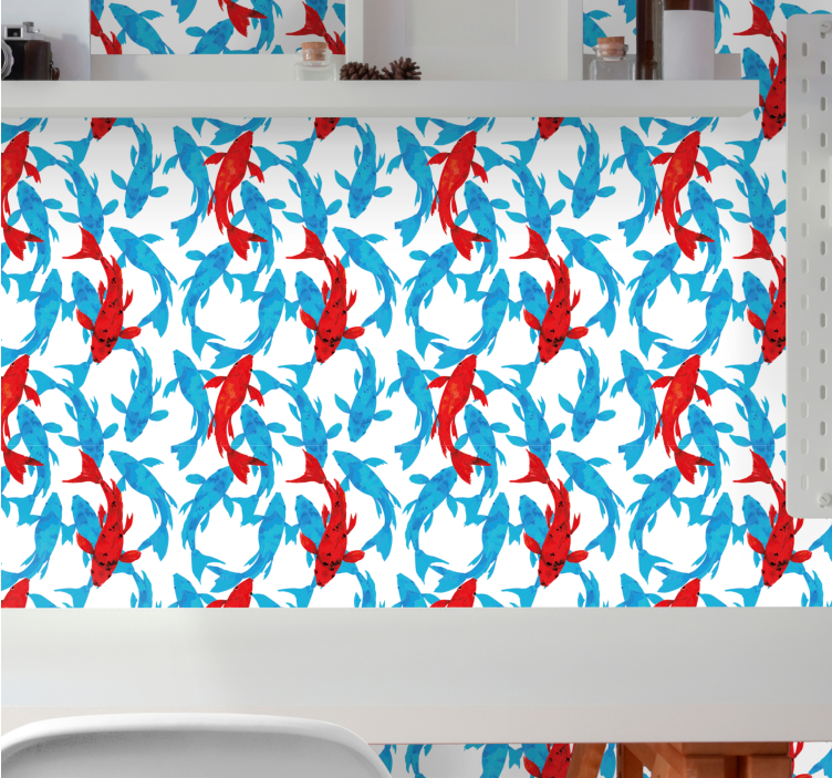 Fische tapete im aquatischen tanz - TenStickers