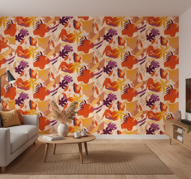 Fototapete wald bunte abstrakte blätter - TenStickers