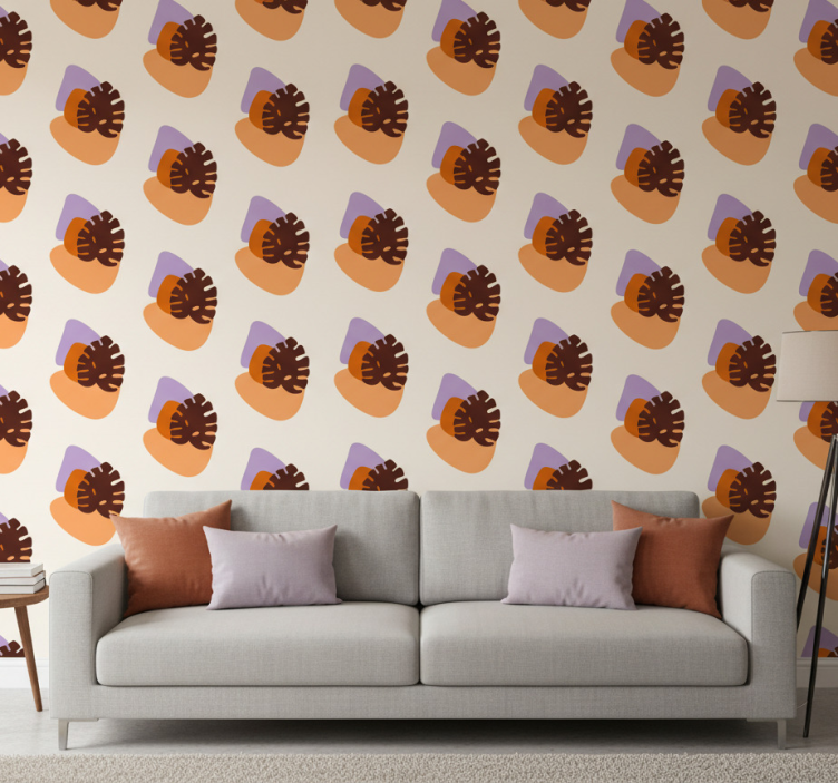 Fototapete wald mit bunten blattformen - TenStickers