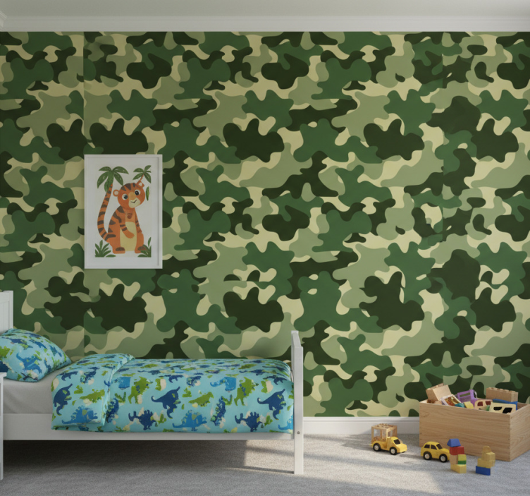 Fototapete wald mit camouflage-muster druck - TenStickers