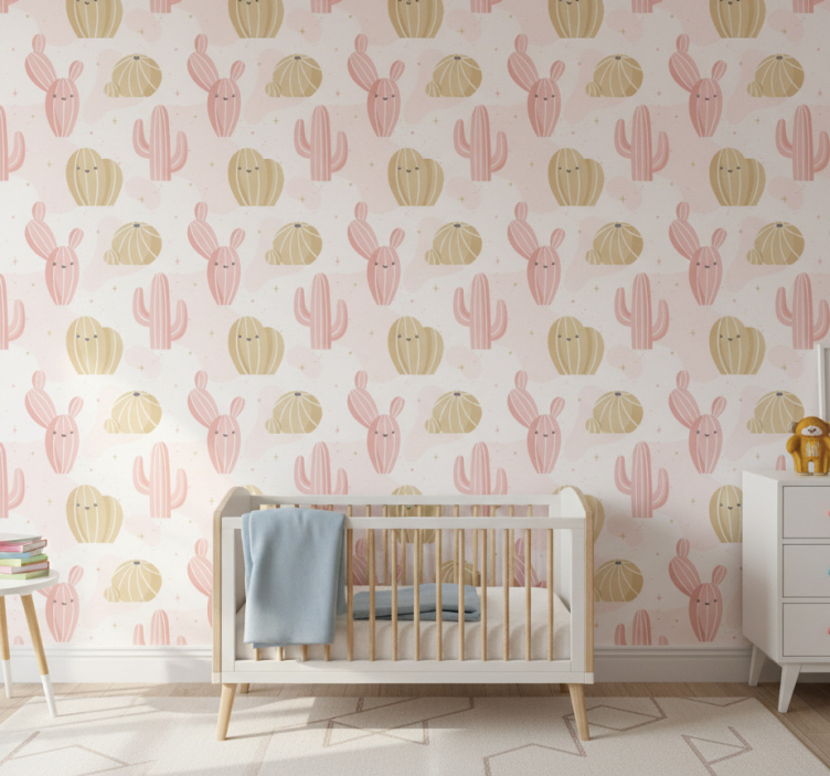 Fototapete wald mit süßem kaktusmuster - TenStickers