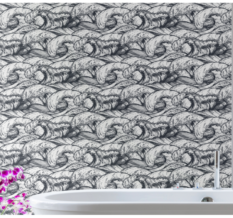 Fototapete wald mit wellenmuster - TenStickers