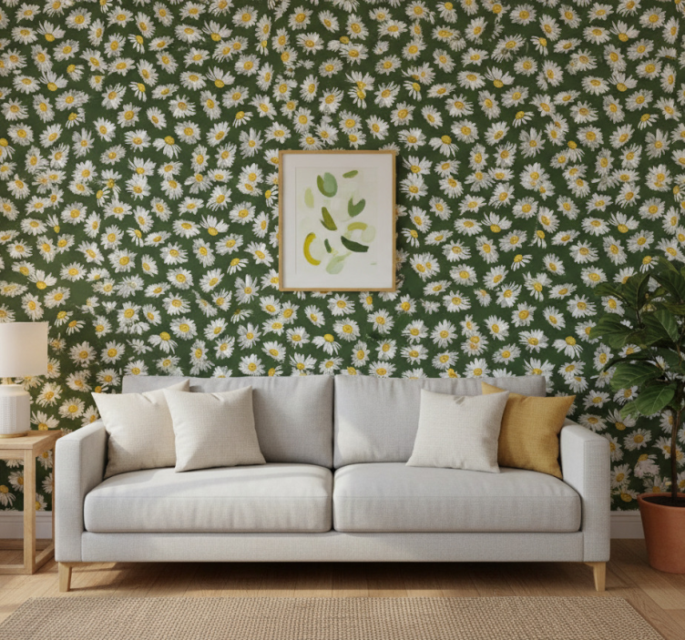 Fototapete wald wiesen voller gänseblümchen - TenStickers