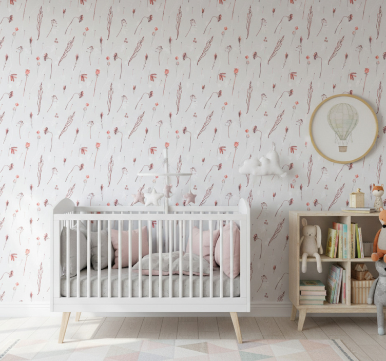 Fototapete wald zartes blumenmuster - TenStickers