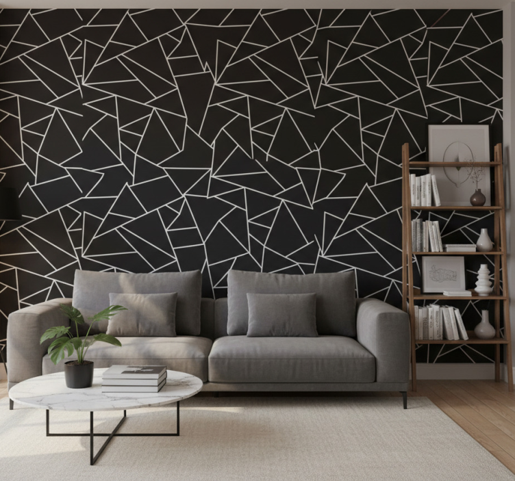 Geometrische tapete mit abstrakt winkligem muster - TenStickers