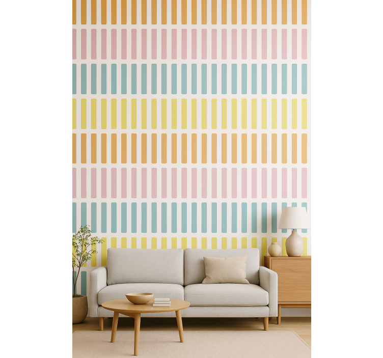 Geometrische tapete mit bunten konfetti-sticks - TenStickers