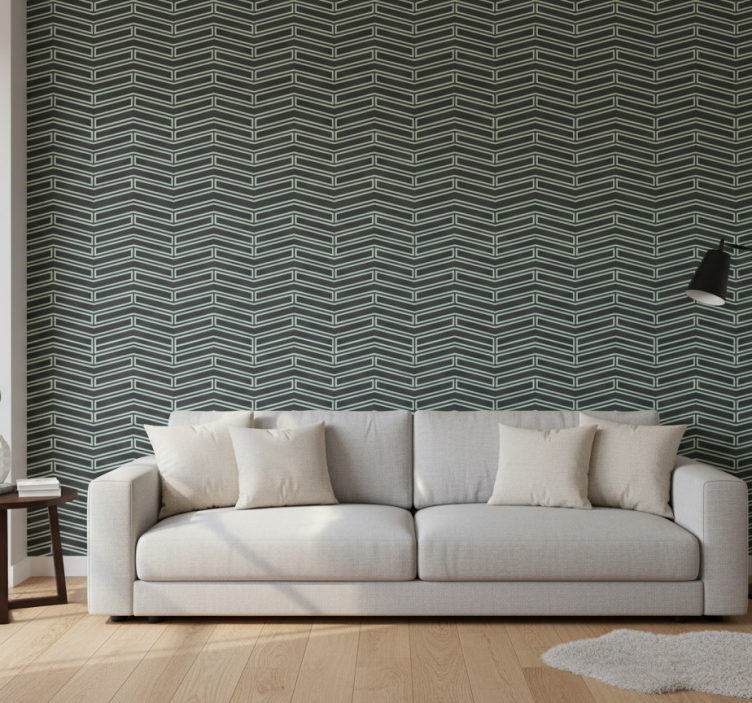 Geometrische tapete mit chevron-linien - TenStickers