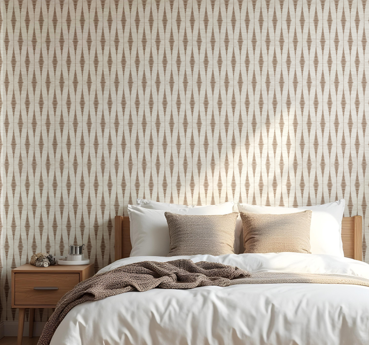 Geometrische Tapete schokoladenbrauner rabaul-ikat - TenStickers