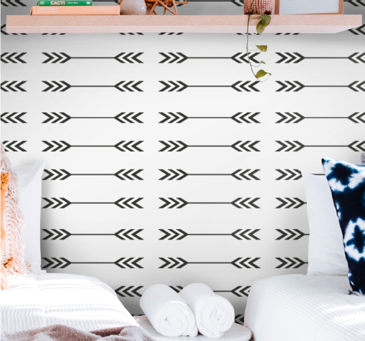 Tapete selbst gestalten minimalistische pfeilmuster - TenStickers