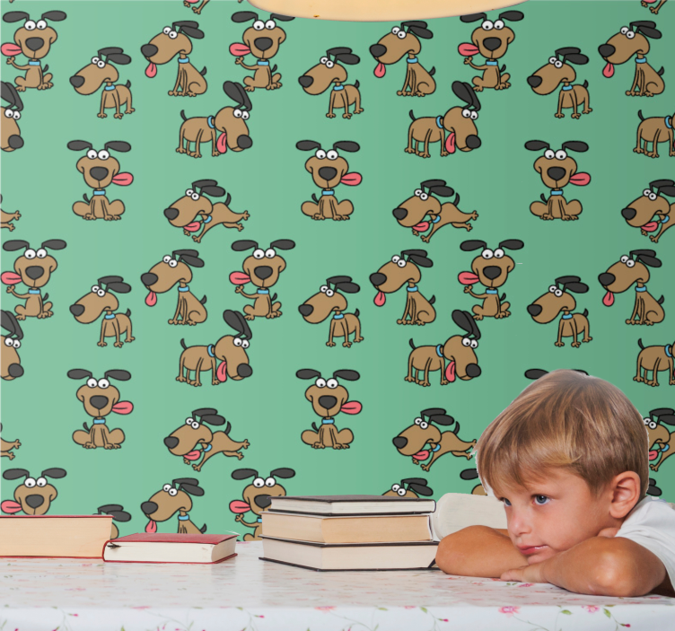 Hunde tapete mit lustigen cartoon-hunden - TenStickers