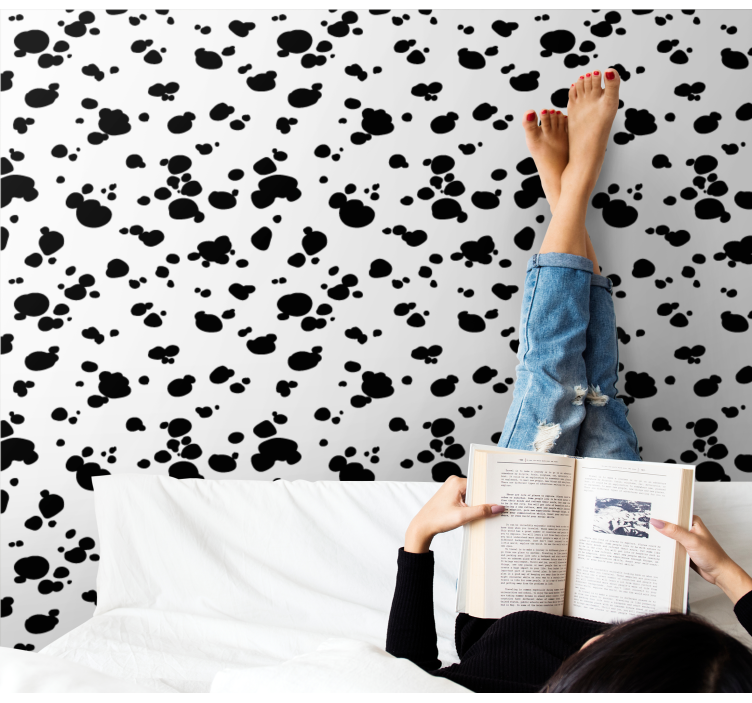 Hunde tapete mit pfotenabdruck-muster - TenStickers