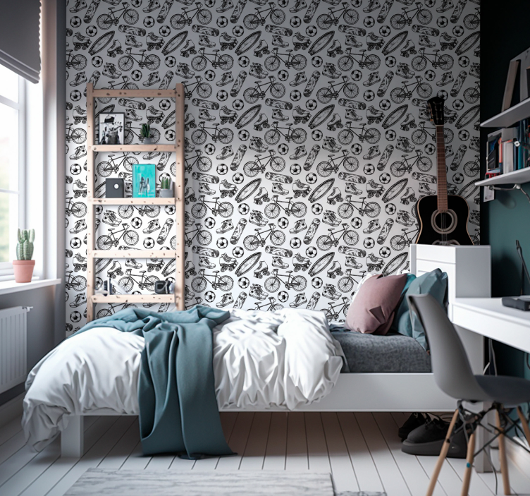Jugendzimmer Tapete mit Sportmuster - TenStickers