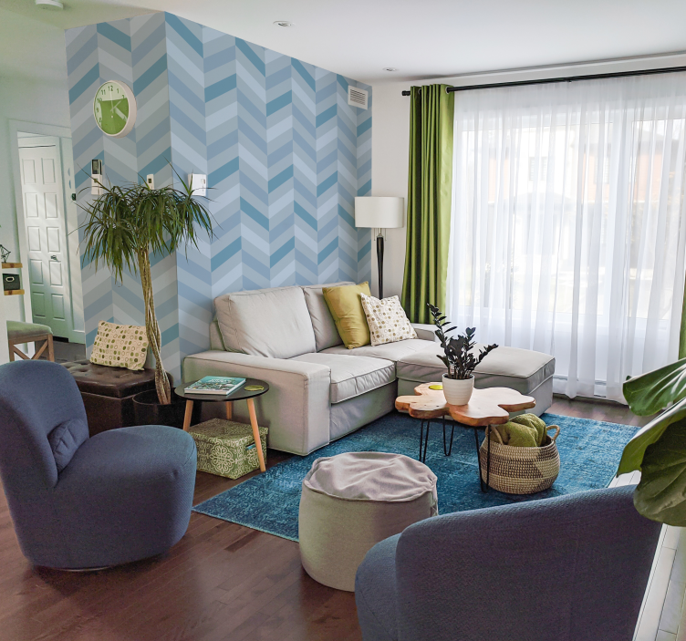 Nordische Tapete mit blauen Akzenten - TenStickers