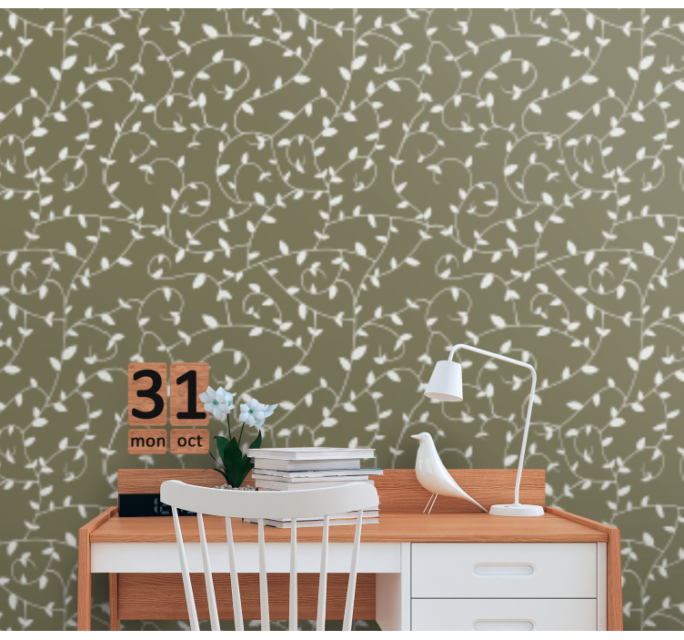 Ornament Tapete botanische wirbel - TenStickers