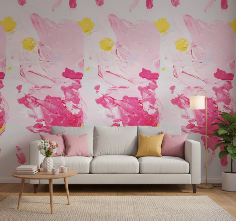 Ornament tapete mit bunten acrylpinselstrichen - TenStickers