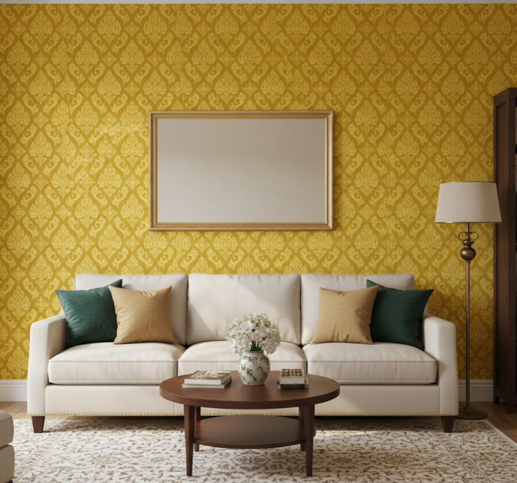 Ornament tapete mit kunstvollem blumenmuster - TenStickers