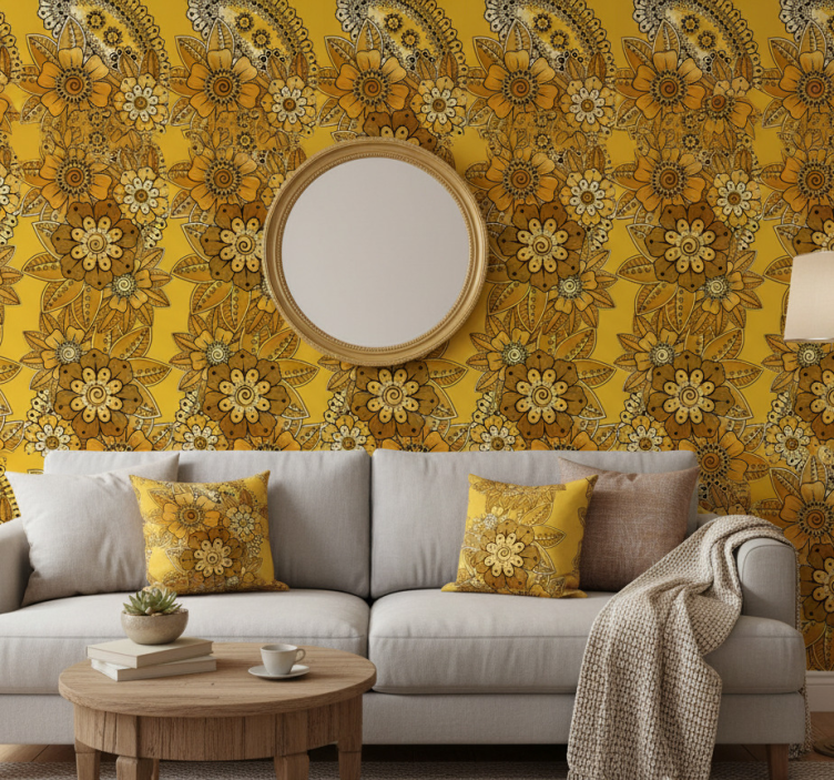Tapete florale ornamente im paisley indienstil - TenStickers