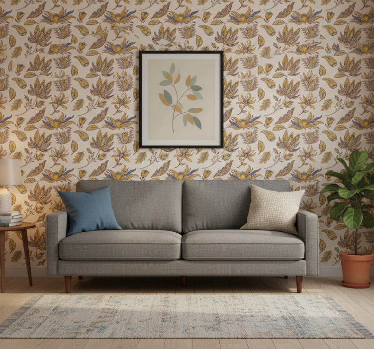 Blumentapete im paisley-blumen-design - TenStickers