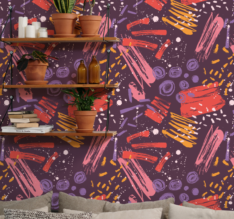 Tapete Abstrakt ausdrucksstarke pinselstriche - TenStickers