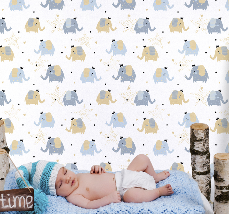 Babyzimmer Tapete cartoon-elefanten - TenStickers