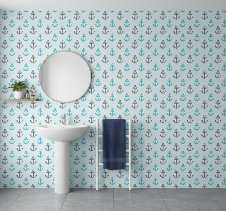 Tapete badezimmer ankerdesign - TenStickers