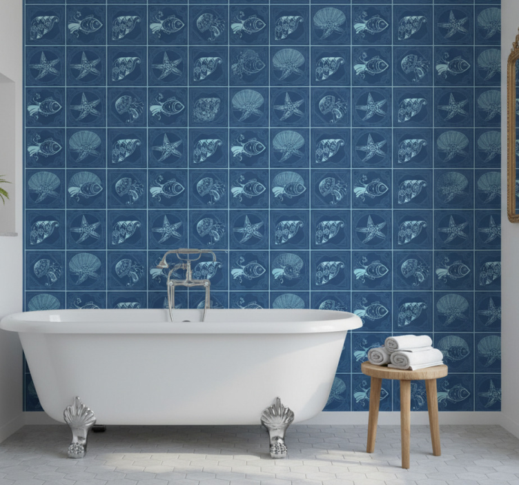 Tapete badezimmer mit maritimem lebensdesign - TenStickers