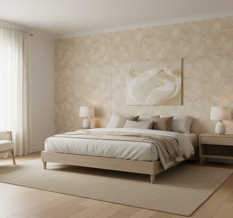 Tapete blätter im eleganten tanfarbenen design - TenStickers