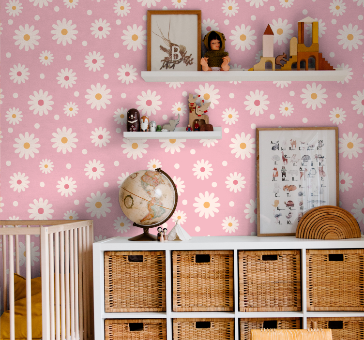 Blumentapete gänseblümchen-muster-design - TenStickers