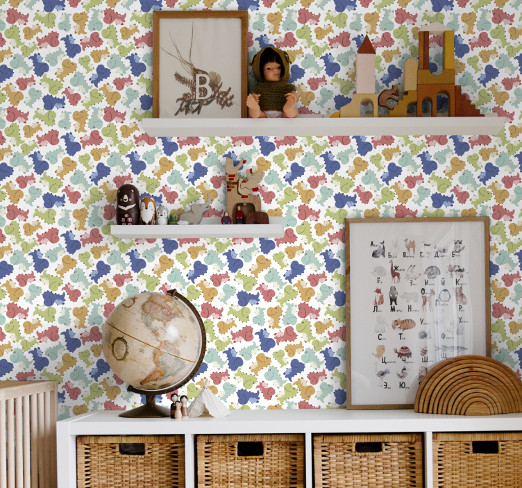 Tapete Dinosaurier fröhliches dinosauriermuster - TenStickers