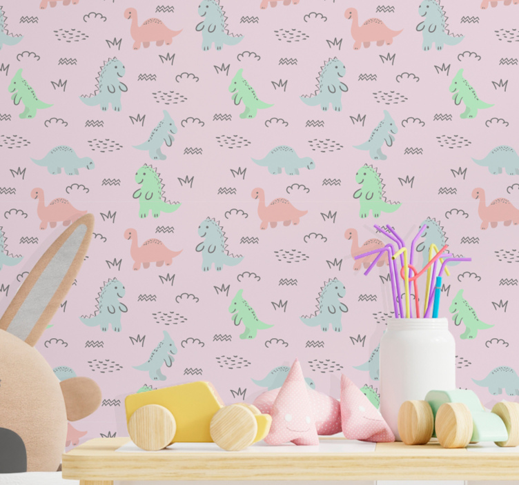 Tapete dinosaurier mit verspielten motiven - TenStickers
