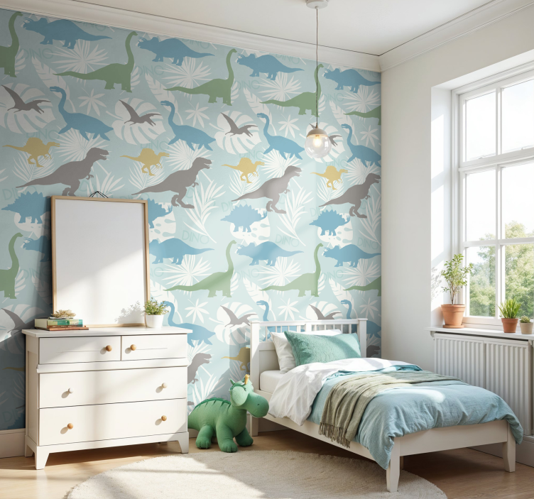 Tapete Dinosaurier pastellfarbenmuster - TenStickers