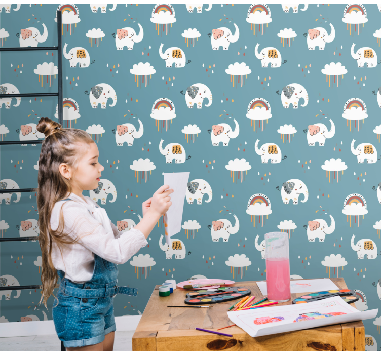 Tapete Elefanten verspielte elefantenparade - TenStickers