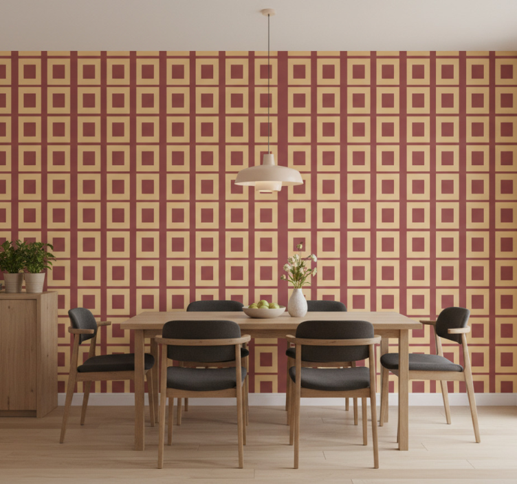 Tapete esszimmer geometrische quadrate - TenStickers