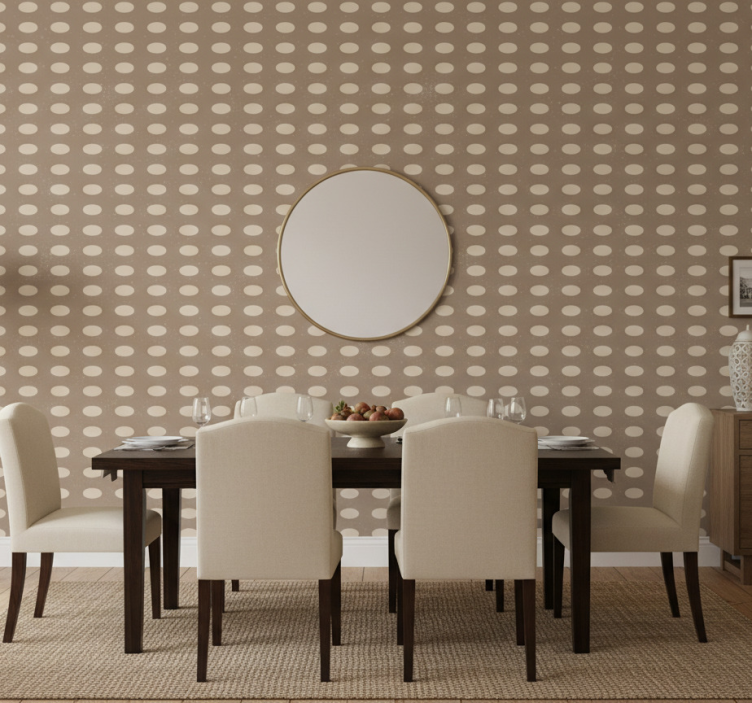Tapete esszimmer geometrisches braunes kreismuster - TenStickers
