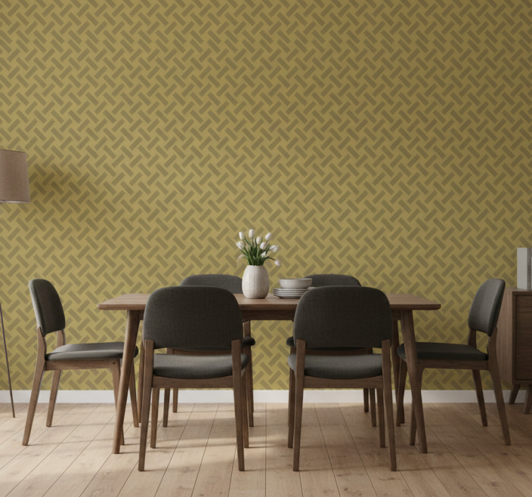 Tapete esszimmer geometrisches gelbes quadratmuster - TenStickers