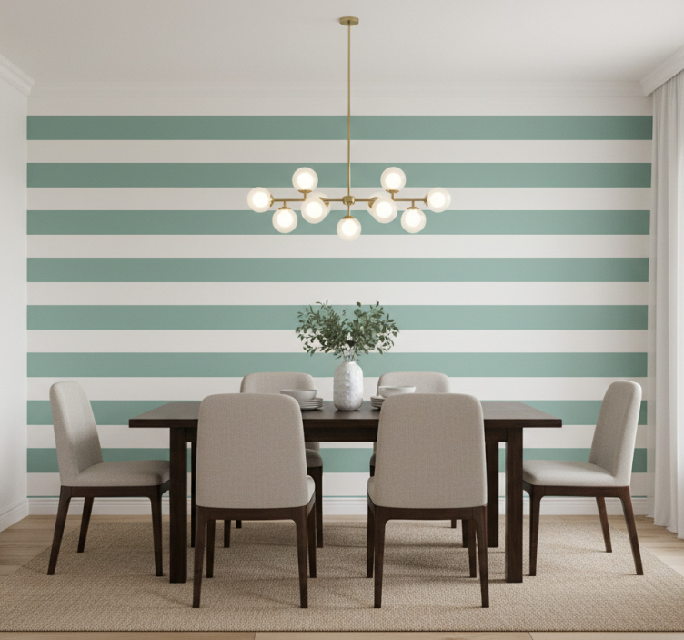 Tapete esszimmer grün gestreift - TenStickers