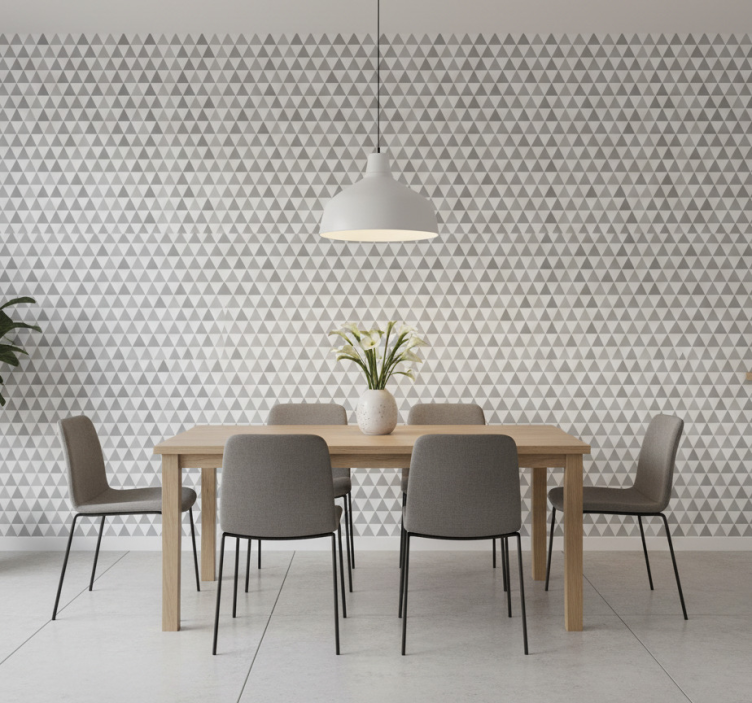 Tapete esszimmer in minimalistischen grautönen - TenStickers