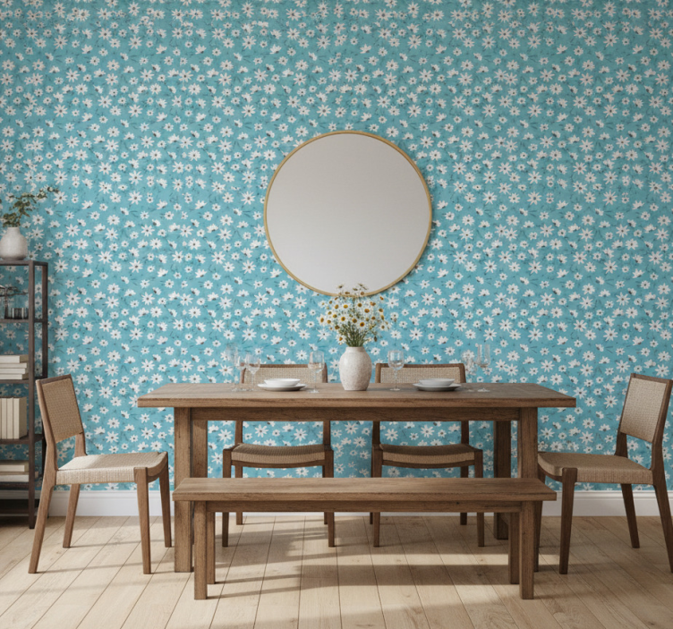 Tapete esszimmer mit gänseblümchenmotiv - TenStickers